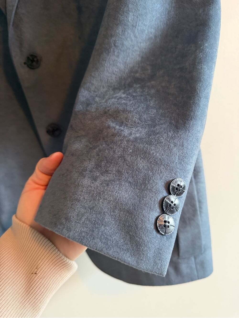 Vintage Sears Powder Blue Faux Suede Blazer 42 - Picture 6 of 13